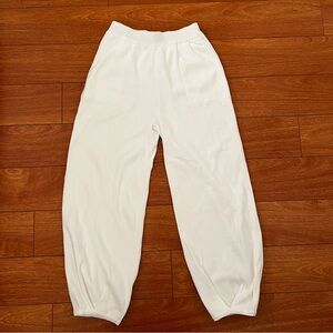 White Breezy Comfortable Long Casual Lounging Pants w Pockets Size Small